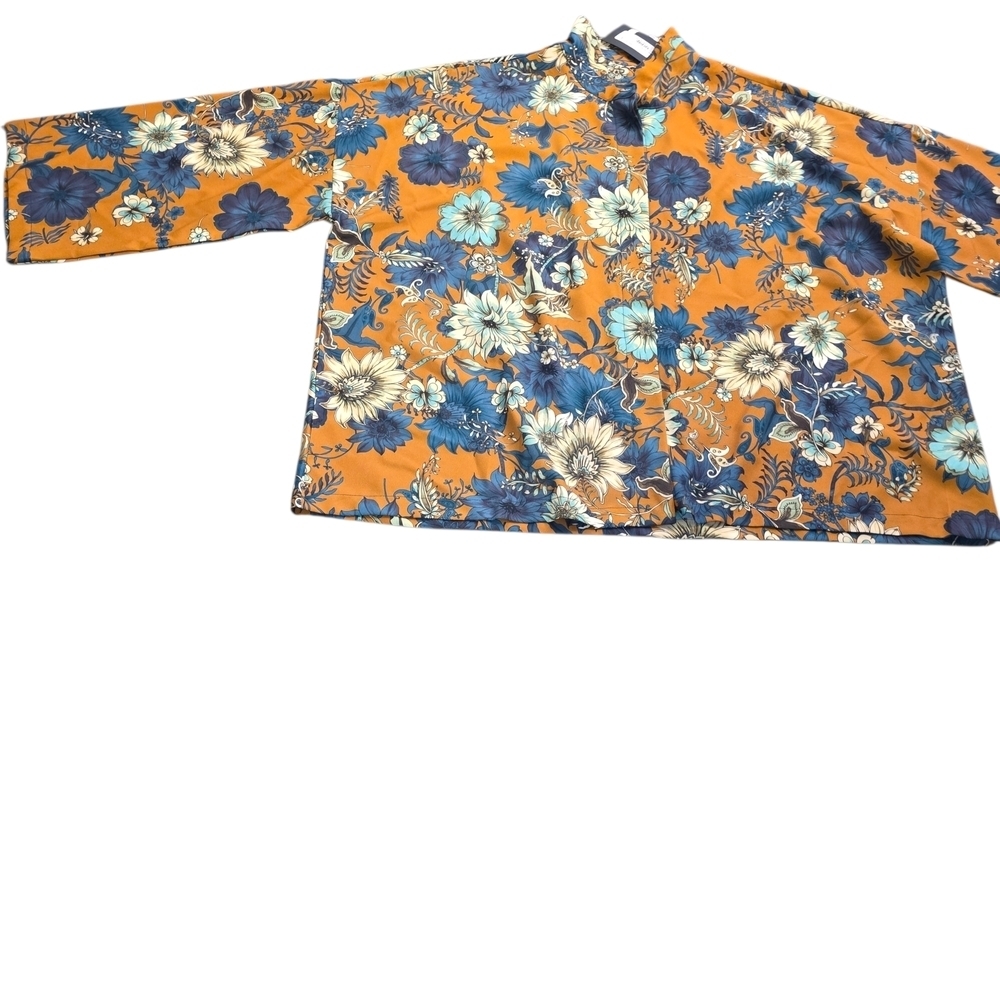 Bryn Walker Floral Oversized Blouse Artsy Lagenlook Made USA - Picture 4 of 11